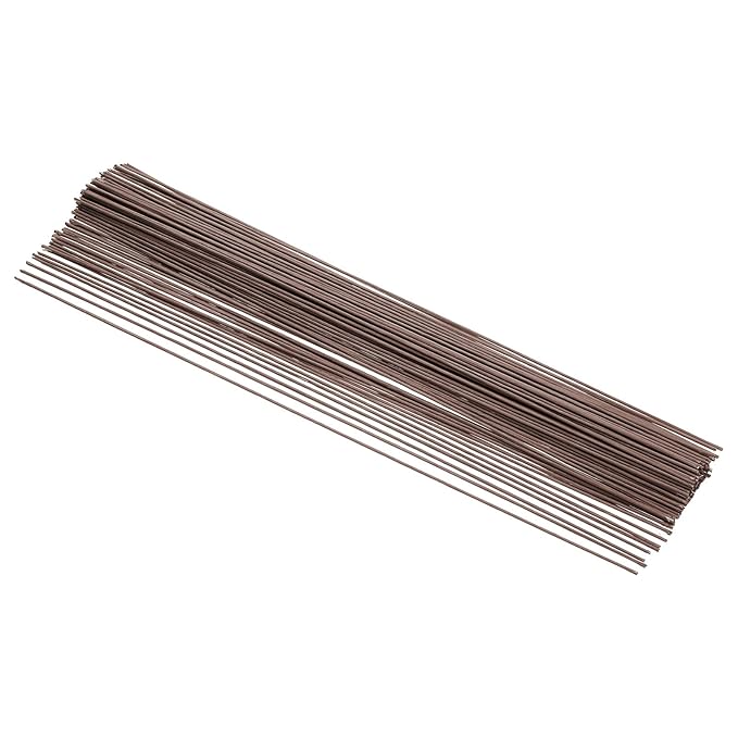 PATIKIL 16 Gauge 16" Floral Stem Wire, 100 Pcs Paper Wrapped Iron Artificial Flower Stem Accessories for DIY Bouquet Stem and Craft Decoration, Brown