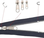 Zipper Replacement Pull Tabs Zip Fixer Zipper Repair Kit with Zipper Install Pliers Tool,161 Pieces