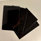 Blank Metal Plates for Laser Engraving - 4 Pack | Aluminum Sheets 0.020" Thick | CO2, Diode, Fiber Laser Compatible | Multiple Sizes & Colors (Black (engraves silver), 1x8.25 inch)