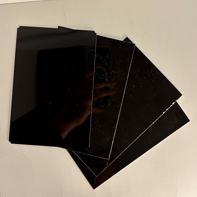 Blank Metal Plates for Laser Engraving - 4 Pack | Aluminum Sheets 0.020" Thick | CO2, Diode, Fiber Laser Compatible | Multiple Sizes & Colors (Black (engraves silver), 1x6.25 inch)