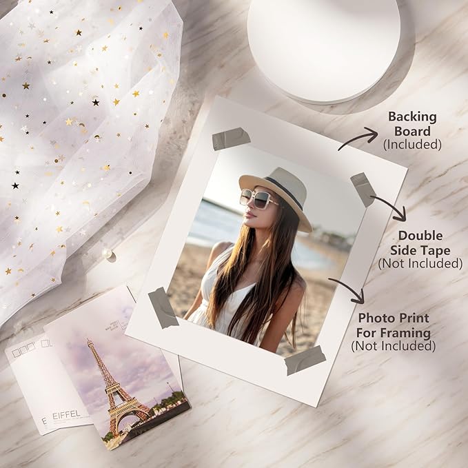 Egofine 14 Pack Mat Board, 5x7 Backing Board, Acid Free White Uncut Mat Board for Photos, Pictures, Frames, Artworks and Paints