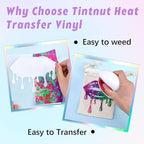 Tintnut Purple Splash Heat Transfer Vinyl - 6 Sheets 10"x12" Patterned HTV for T-Shirts, Hats, Clothes - Compatible with Cricut & Silhouette Cameo