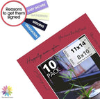 MBC Mat Board Center, Acid Free Pack of 10 11x14 Mixed Colors White Core Picture Mats for 8x10 Photos