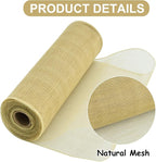 TONIFUL 2 Rolls 10 Inch Burlap Natural Decorative Mesh Ribbon Rolls, Perfect for Wreaths, Swags, Christmas Trees, Home Decoration, and Creative Crafts