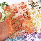 A5 Size Colorful Foil Textured Fabric Art Paper Scrapbooking Decorative, 20 Sheets Sparkle Metallic Lace Mesh for Crafts, Junk Journaling Supplies, Card Making, Collage