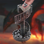 Wyvern Castle Dice Tower (with 5 polyhedral dice and a Dragon) for Table Games, D&D & RPG Games, Perfect Table Decoration and Party Surprise Gifts (Red Gold)