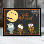 Threetols 3-D Textured Impressions Embossing Folder, Owl Background Embossing Folder for Card Making, Fall Branch Frame DIY Plastic Scrapbooking Photo Album Card Paper DIY Craft Decor Template Mold