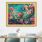 Magxvouy Cross Stitch Kits Stamped Full Range of Embroidery Kits,Cross Stitch Patterns Needlework Kits for Beginners 11CT Printed Kits&Bird Flowers 16x20 inch