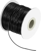 MECCANIXITY Waxed Cord 1mm Waxed Thread 87 Yard Wax String Leather Cord for Bracelet Making, Necklaces, Beading, Jewelry Making and DIY Crafts(Black)
