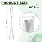 PATIKIL 32 Inch 22 Gauge Floral Stem Wire, 4 Pack/160 Pieces Bouquet Stem Paper Wrapped for DIY Crafts Flower Arrangements, Silver Tone