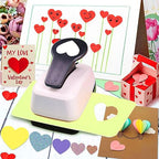 Heart Hole Puncher for Crafts, Heart Paper Cutter, Hearts Paper Punch, Hearts Shaped Puncher, Craft Punches for Card Making, 3/8 in, 5/8 in, 1 in, 1.5 in, 2 inch Scrapbooking Punch - 5 Pcs