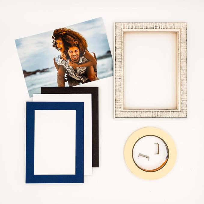 Pack of Ten 8.5x11 Mats Bevel Cut for 7x9 Photos - Acid Free Bottle Blue Precut Matboards for Pictures, Photos, Framing - 4-ply Thickness