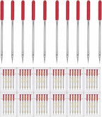 HONEYSEW 60 Pieces Sewing Machine Needles Universal Regular Point Machine Needles for Home Sewing Machine Compatible with Singer, Brother and Old Sewing Machine (Red, Size 16-60PCS)