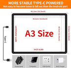 Elice Magnetic A3 Light Board for Diamond Painting, Ultra-Thin Tracing LED Light Box with Side Buttons, Super Bright Diamond Art Light Pad, Light Table for Drawing, Sketching, Weeding Vinyl - Black