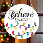 Christmas Stencils for Painting on Wood 12" Christmas Stencils for Crafts Reusable Xmas Holiday Stencil for Door Mats Round Hanger Fabrics Decor