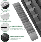 Large 24 Grids Plastic Organizer Box Adjustable Dividers,Clear Storage Box for Jewelry, Art DIY Crafts, Washi Tapes, Beads and Small Parts(Black, 1Pack)