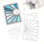 Cutting Dies Metal Stencils Scrapbooking Tools Flowers Lace Frame DIY Embossing Template for Paper Card Making Album Arts Crafts Supplies (Sun Frame-14x10cm)