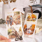 6 Rolls Seasonal Landscape Washi Tape Set, Nature-Inspired Stickers for Journaling, Scrapbooking, and DIY Crafts, with Decorative Clip