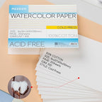 MEEDEN Watercolor Paper Block - 100% Cotton Watercolor Paper Pad of 20 Sheets, 140lb/300gsm, Acid-Free Art Paper for Watercolor, Gouache, Ink and More, 16" x 12" Cold Press