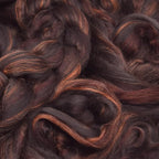 Merino Silk Luxe Tonal Designer Blend. Superfine Merino, Mulberry Silk, Tussah Silk. Top Roving for Spinning or Felting. Chestnut Velvet 1oz