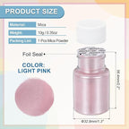 uxcell 10g/0.35oz Cosmetic Grade Mica Powder, 600 Mesh Mica Powder Natural Resin Epoxy Pigment Powders for Casting Resin, Candle Dye, DIY Nail Polish and Lip Gloss, Light Pink