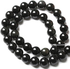 6MM 120pcs Natural Black Obsidian Stone Energy Healing Beads Round Loose Beads for Jewelry Making Bracelet 2 Strands 32"