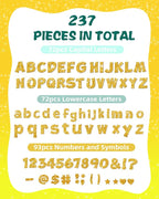 237 Pcs Glitter Bulletin Board Letters, Numbers and Punctuation, Poster Board Letters Alphabet Cut Out Cardboard Letters Accessories for Classroom Display Decorating Supplies 4inch (Yellow)