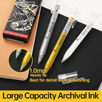 Gold Gel Pens, 1.0 mm Extra Fine Point Gel Ink Pens, Opaque Gold Archival Ink Pens for Black Paper Drawing, Sketching, Card Making, White Gel Pen for Artists Drawing, 3 Pack