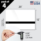 Trotec TroLase | 12"x20"x1/16", 4 Pcs | Gloss White/Black | 2 Ply | Modified Acrylic | Laser Engraving Double Color Plastic Sheet | Engraving Blanks for Laser, Saw, Guillotine | Made in USA