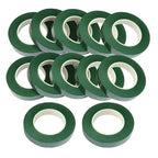 12 Rolls 1/2 Inch 30 Yard Green Floral Tape for Bouquet Stem Wrapping - Adhesive, Waterproof and Flexible (Dark Green)