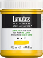 Liquitex Professional Heavy Body Acrylic Paint, 16-oz (473ml) Pot, Cadmium Free Yellow Medium