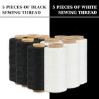 2 Colors Serger Sewing Thread - 10 Cones Threads of 500 Yards Each Spool | Sewing Clips Quilting Materials Sewing Machines for Beginners and Heavy-Duty Sewing Machine Threads | Lace Yarn, Ribbon Yarn