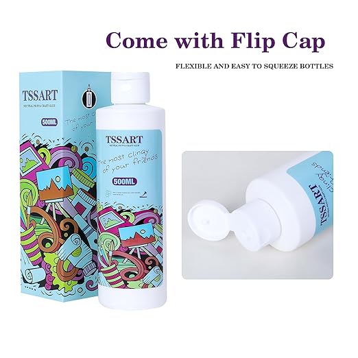 Neutral pH Craft Glue - 16.9floz Acid-Free PVA Formula Water Soluble Glue, Dries Clear and Flexible - Ideal for Arts, Paper, Photography, Scrapbooking and Book Binding - Flip Cap