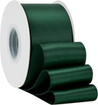 HUIHUANG Hunter Green Satin Ribbon 2 inch Double Side Green Satin Fabric Ribbon for Christmas, Crafts, Bows Making, Flower Bouquet Wrap, Gift Wrapping, Wedding Decor, Home Decor, Hairs-25 Yards/Roll