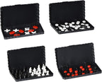 Point Games Travel Board Game Set - Bundle Pack of 4 Classic Magnetic Games, Stocking Stuffers for Kids Includes Individual Boards & Pieces