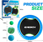 EVERICH TOY Trampoline Paddle Ball Set with 2 Bouncy Paddles & 4 Balls - Soft Foam Design for Kids Play Indoor Outdoor Beach Backyard Lawn - Great Gift Idea for Boys & Girls