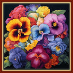 Foxdiviy Stamped Cross Stitch Kits Full Range of Embroidery Needlework Starter Kits for Beginners Adults 11CT Embroidery Patterns Art Crafts DIY Needlepoint Kits-Magic Flower 18x18 inch, ColourKits35
