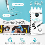 8-Pack White Paint Pens (0.7mm) Extra Fine Tip Made in Japan | Bold Color + 100% Coverage | For Rock, Wood, Glass, Paper, Fabric, Canvas, Metal & More