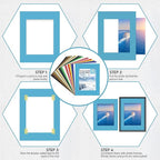 60 Pack Picture Mats 11 x 14 Inch Frame Mattes Matting with Acid Free Pre Cut Mattes White Core Bevel Cut Mats for 8 x 10 Pictures for Home Gallery Wall Hanging Art Decoration (Mixed Colors)