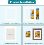 ZBEIVAN 11x14 White Picture Mats with Core Bevel Cut Frame Mattes for 8x10 Pictures - Pack of 5