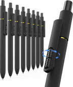 8 Pcs Gel Pens - 0.7mm Fine Point Smooth Writing Black Ink, Quick-Dry Long Lasting Fidge Pens, School & Office Supplies for Men Women (8 Count, Black Ink)