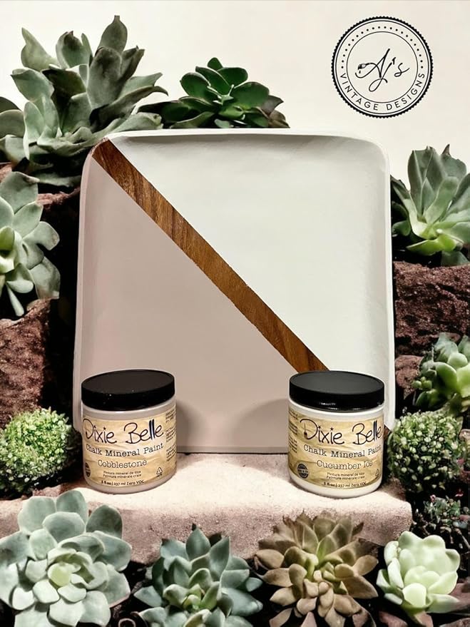 Dixie Belle Paint Company Chalk Finish Furniture Paint - Cucumber Ice (32oz) - Matte Subtle Green Chic Chalk Mineral DIY Furniture Paint