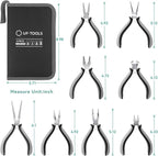 SOONAN 8 Pieces Mini Pliers Set, Jewelry Making Tools with Needle Nose Pliers, Wire Cutters, Round Nose Pliers, Bent Nose Plier