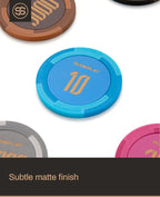 SLOWPLAY Godel Clay Poker Chips, 14 Grams Heavyweight Clay Composite, 40mm Large Chips in Bulk, Pack of 50 with Denomination of 1