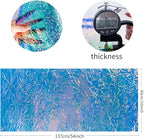 ONEART | Iridescent Transparent Embossed Vinyl Holographic Blue Clear PVC Vinyl Craft Fabric 16"×54" for Sewing DIY Projects-Scratch