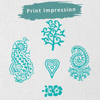 Floral Design Wooden Stamp Block for Printing - Handcarved Printing Stamps for Scrapbooking/Fabric Textile/Clay/Pottery Craft/Tattoo (Set of 5) Hashcart®