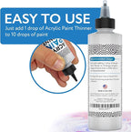 IMPRESA Acrylic Paint Thinner & Mixing Medium - 8 fl oz - Paint Thinner for Acrylic Painting – Slow-Drying Retarder & Flow Improver – Odorless, Water-Based, Non-Curdle Formula