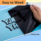 RENLITONG Matte Black Iron on Vinyl Roll - 12Inch x 13ft HTV Heat Transfer Vinyl for T-Shirt, HTV Rolls for All Cutter Machine - Easy to Cut & Weed for Heat Transfer Design