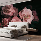 wall26 Wall Sticker/Wall Mural Dark Rose Flower Blossoms Nature Wilderness, Not Peel and Stick, Non-Woven Wallpaper Decorative for Bedroom, Living Room, Office - 108x144 inches
