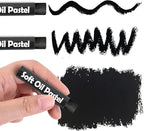 qianshan Soft Oil Pastels 12pc Set of 2 Assorted Colors,Non Toxic,Soft Texture Vibrant and Creamy Oil Crayons Pastels Art Supplies For Professional Artists Beginners Drawing.Black&White